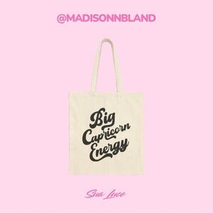 Big Capricorn Energy Cotton Tote Bag - Available in Beige, Pink, Brown, & Black